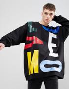 Love Moschino Letter Sweater - Black