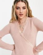 Vila Ballet Wrap Cardigan In Pink