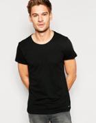 Esprit T-shirt With Raw Edges - Black
