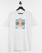 Hnr Ldn Mirrored Palm Front Print Oversized T-shirt-grey