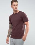 Only & Sons T-shirt With Raw Hem Detail - Red
