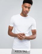 Asos Tall Muscle T-shirt With Crew Neck In White - White