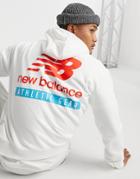 New Balance Back Logo Hoodie In White