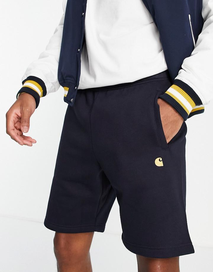 Carhartt Wip Chase Sweat Shorts In Navy