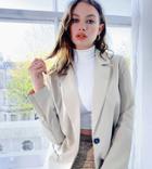 Asos Design Tall Mansy Suit Blazer In Mocha-neutral