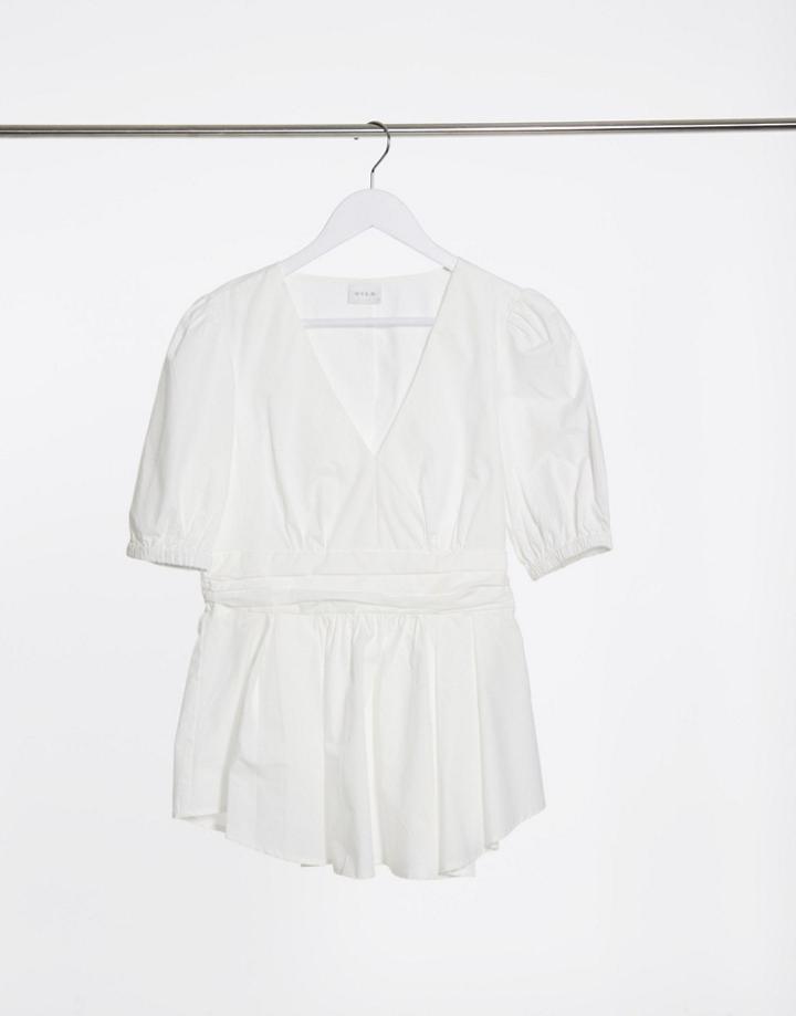 Vila Poplin Blouse In White