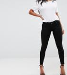 Asos Design Petite Whitby Low Rise Skinny Jeans In Clean Black - Black