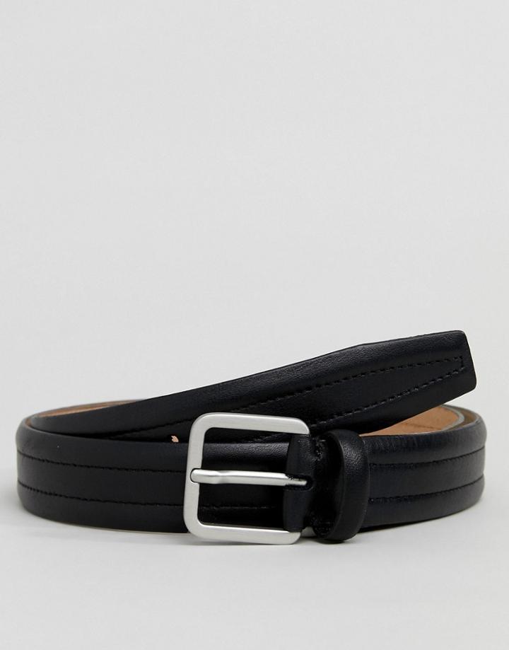 Selected Homme Leather Belt - Black