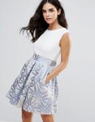 Closet London 2-in-1 Skater Dress - Blue