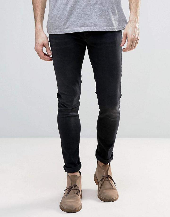 Nudie Skinny Lin Super Skinny Jeans Used Black - Black