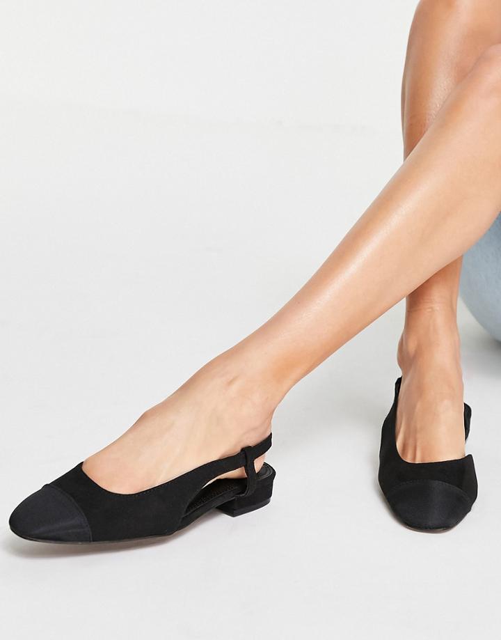Asos Design Lively Slingback Ballet Flats In Black