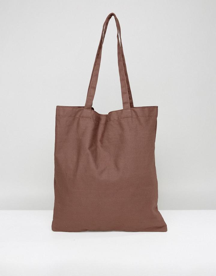 Asos Tote Bag In Brown - Brown