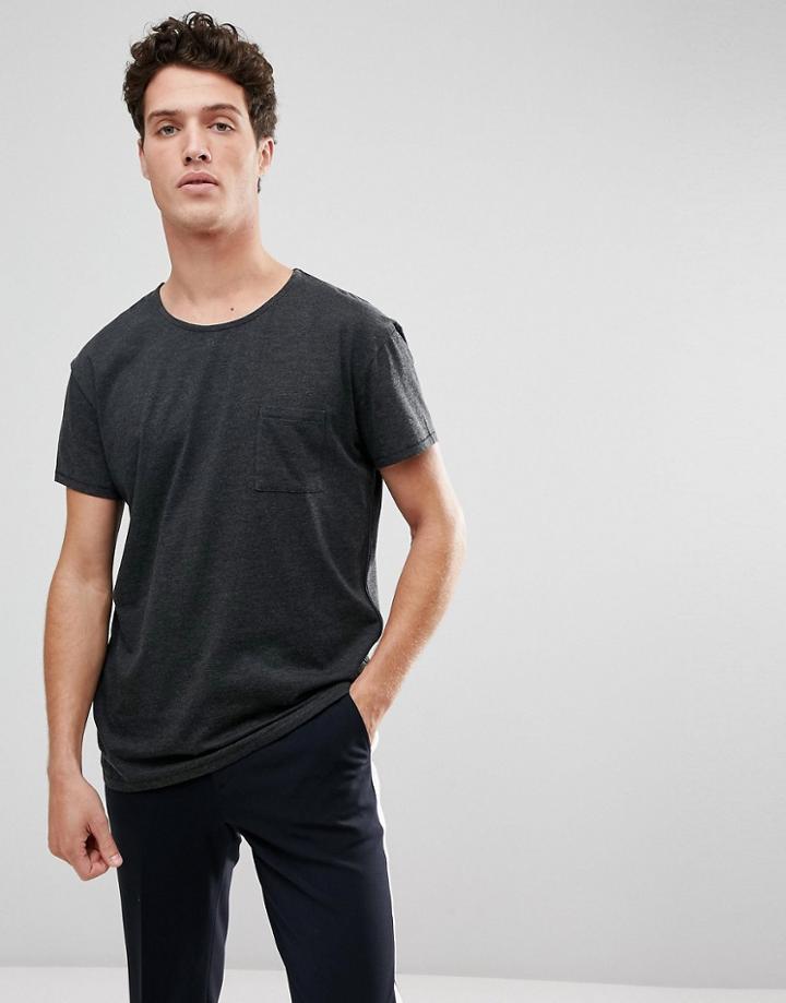 Selected Homme T-shirt In Oversized Fit - Gray
