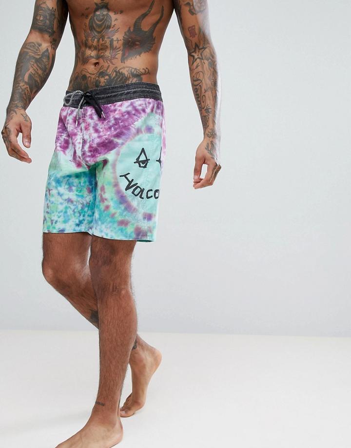 Volcom Tie Dye Board Shorts - Blue