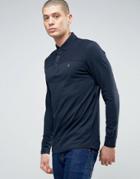 Farah Hampden Long Sleeved Polo Shirt - Navy