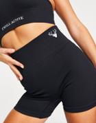 Twill Active Recycled High Rise Seamless Ribbed Shorts In Black
