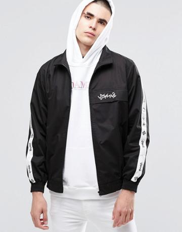 Don't Ask My Plan Crew Jacket - Black