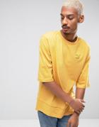 Puma Oversized Double Hemmed T-shirt In Yellow Exclusive To Asos - Yellow