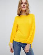 Warehouse Blouson Tie Sleeve Sweater - Yellow