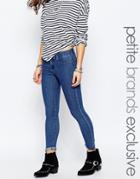 Noisy May Petite Paris Mid Blue Jegging - Blue