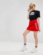 Kappa Mini Skirt With Popper Side And Logo Print - Red