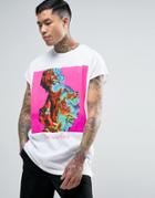 Asos Sleeveless Oversized T-shirt With New Order Print - White