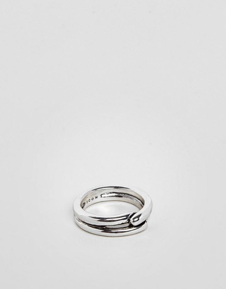 Icon Brand Premium Infinity Band Ring In Antique Silver - Silver
