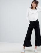 Cubic Uma Sheer Wide Leg Pants - Black