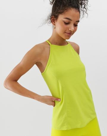 Asos 4505 Yoga Cami Strap Tank - Yellow
