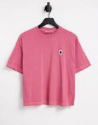 Carhartt Wip Relaxed T-shirt In Pink With Chest Logo