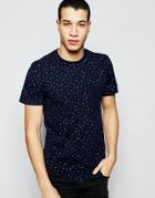 Selected Homme T-shirt With All Over Print - Dark Sapphire