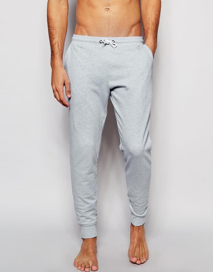 Asos Loungewear Skinny Joggers In Light Grey - Light Gray Marl