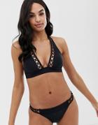 Ted Baker Evaissa Lattice Panel Bikini Top-black