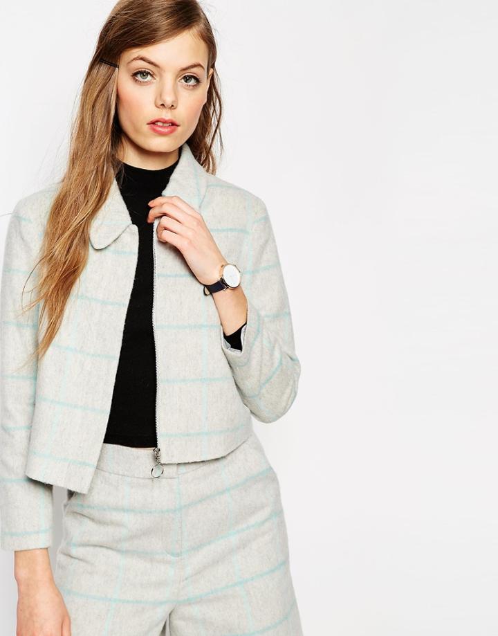 Asos Jacket In Wool Check Co-ord
