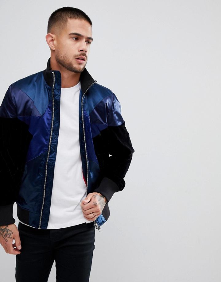 Diesel J-club Star Satin Velvet Jacket - Navy