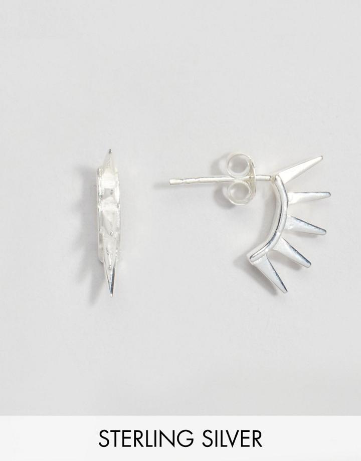 Asos Sterling Silver Spike Earrings - Silver
