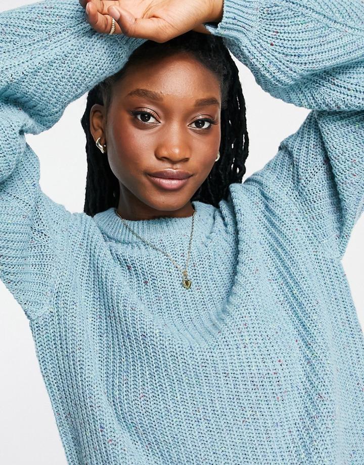 In The Style X Jac Jossa Balloon Sleeve Sweater In Blue-blues