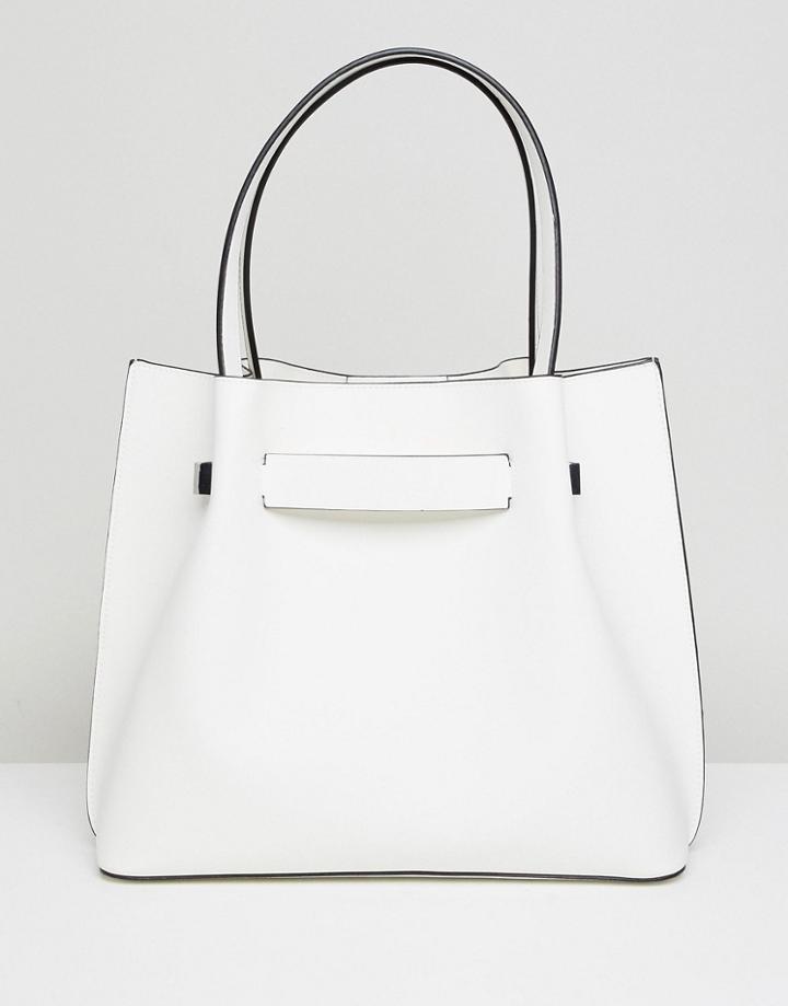 New Look Tote With Hardware Detail - White