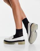 Asos Design Mindful Chunky Loafers In Black With Clear Sole-white