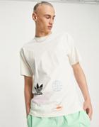 Adidas Originals Graphics Nature Logo T-shirt In Non Dye-white