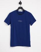 Calvin Klein Jeans Tonal Monogram Logo T-shirt In Dark Blue