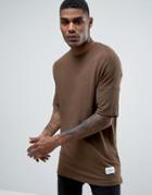 Criminal Damage Knitted T-shirt In Relaxed Fit - Green