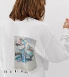 Reclaimed Vintage Inspired Cropped Oversized Sweat With Art Print - White