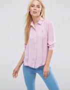 Asos Pleat Front Blouse - Dusty Pink