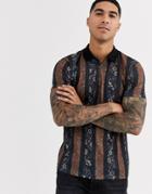 Asos Design Polo In Floral Print-multi