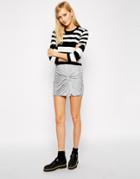 Vero Moda Twist Front Short Skirt - Light Gray