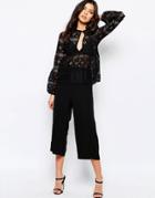 Y.a.s Mila Culottes With Pleat Detail - Black