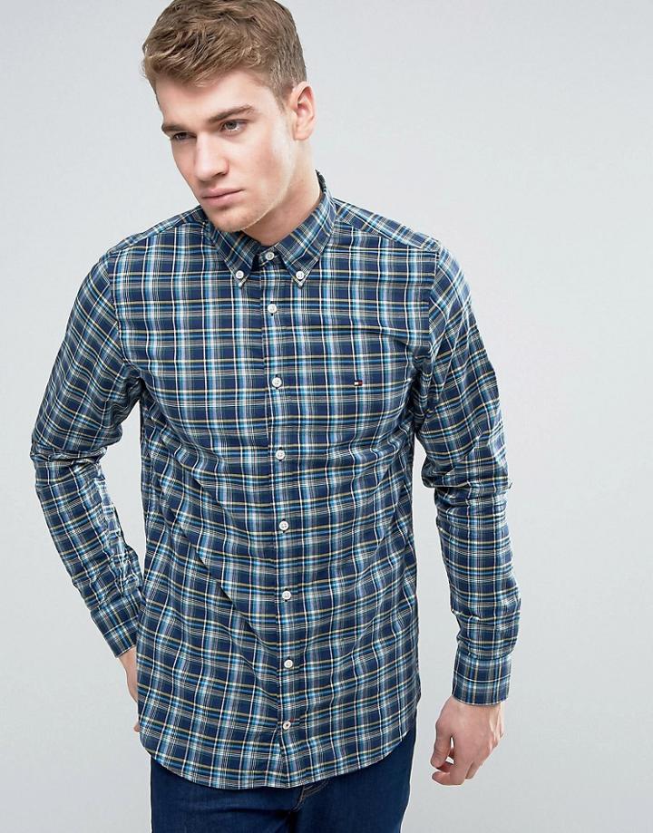 Tommy Hilfiger Izzy Check Shirt Buttondown Slim Fit - Navy