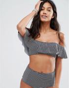 Billabong Stripe Ruffle Bikini Top - Multi