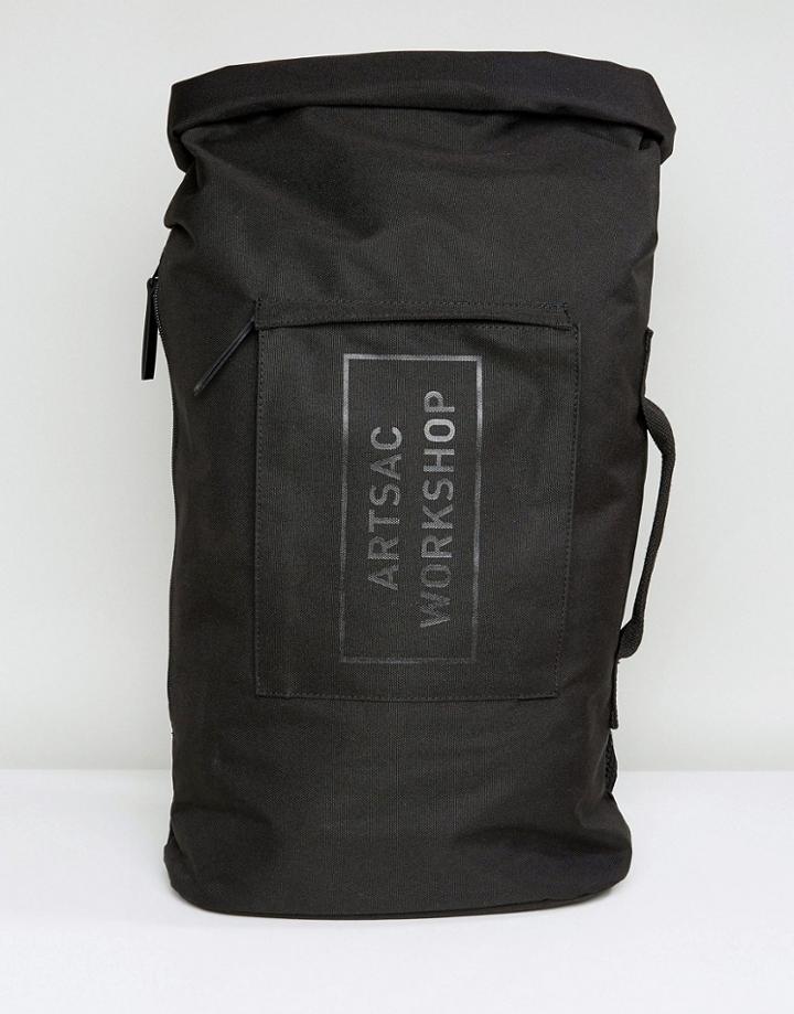 Artsac Workshop Roll Top Backpack - Black